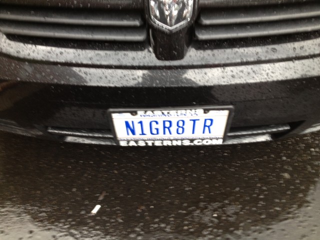 Hateful DC license plate