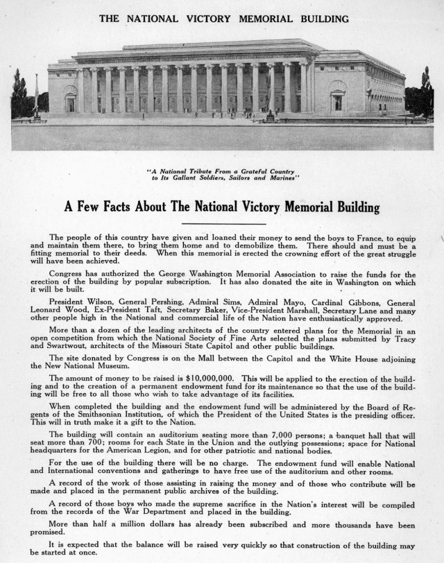 1919 A Few Facts about the National Victory Memorial Building (LOC)