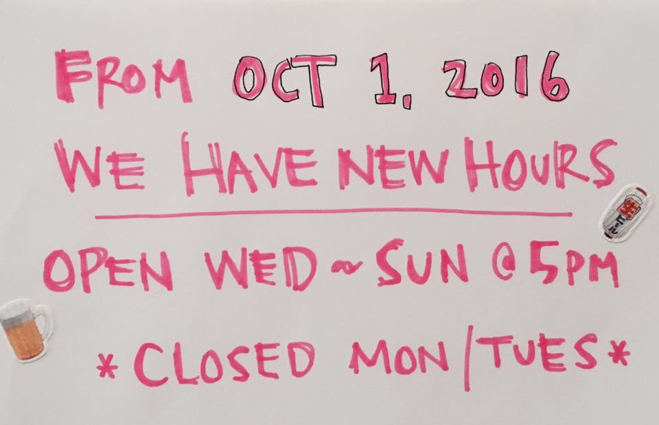 Izakaya seki new hours