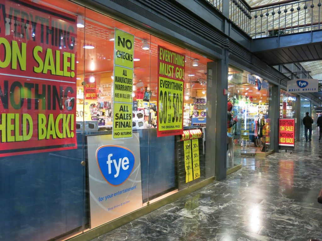 FYE in Burlington Town Center mall to close