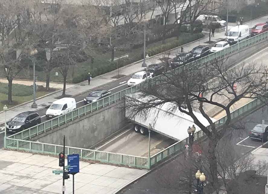 sideways truck