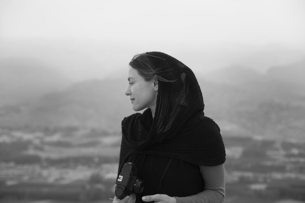 Andrea Bruce on assignment in Bamiyan, Afghanistan. Photo by Jonathan Levinson
