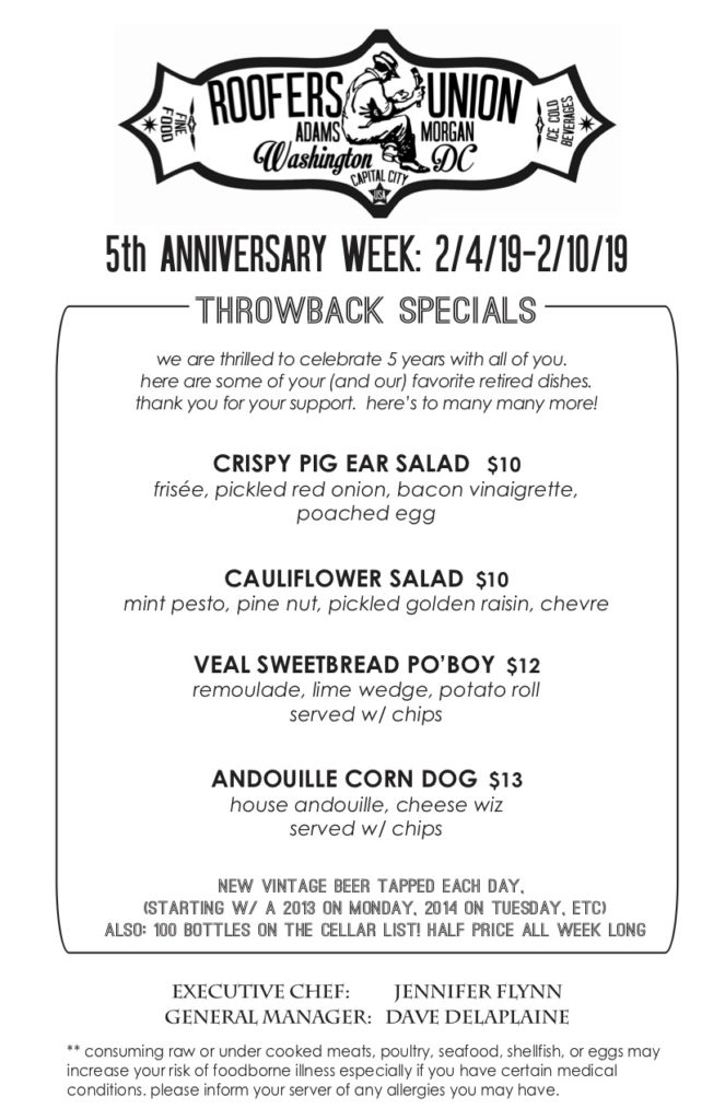 5th anniversary specials