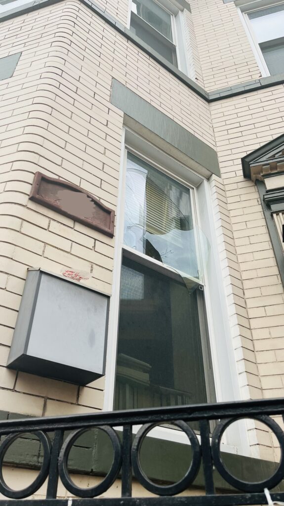 smashed window