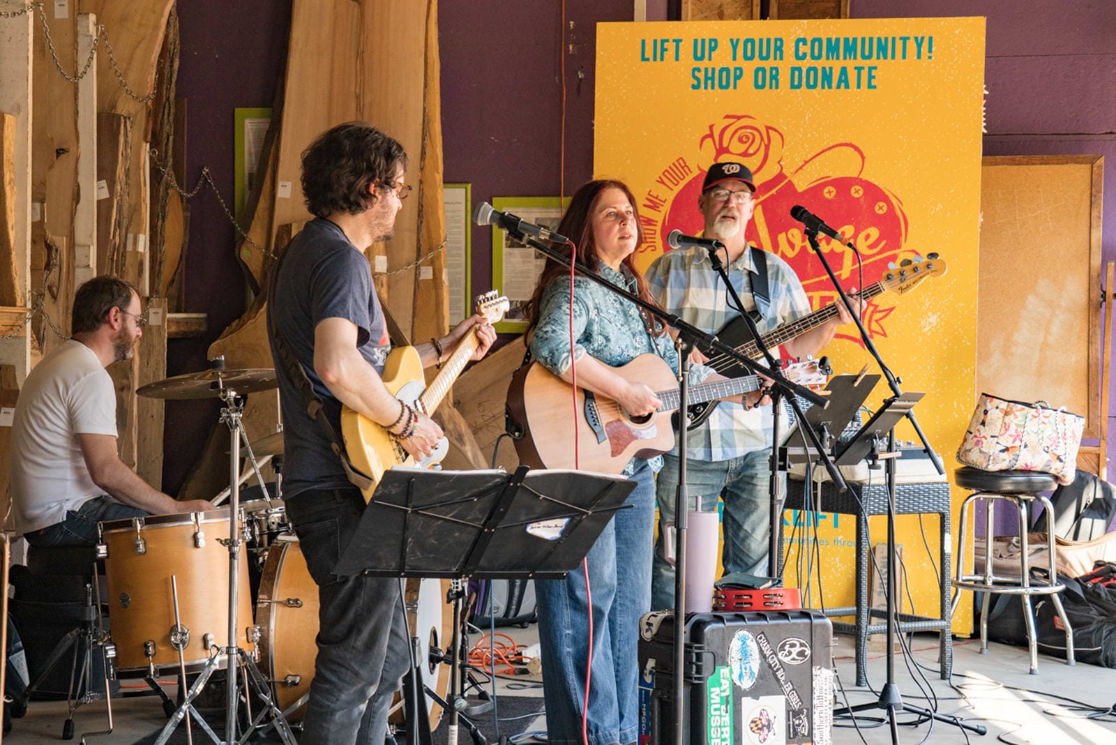 First Friday events feature free live music, including The Janine Wilson Band at our May First Friday.